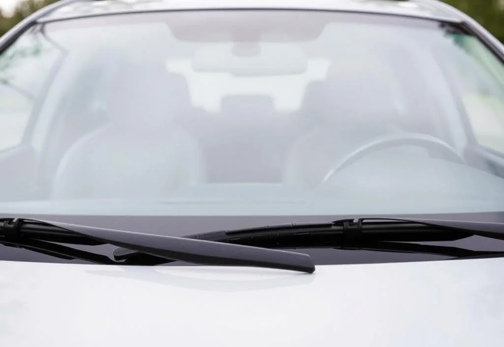 A pair of Anco EcoPlus windshield wipers on a car