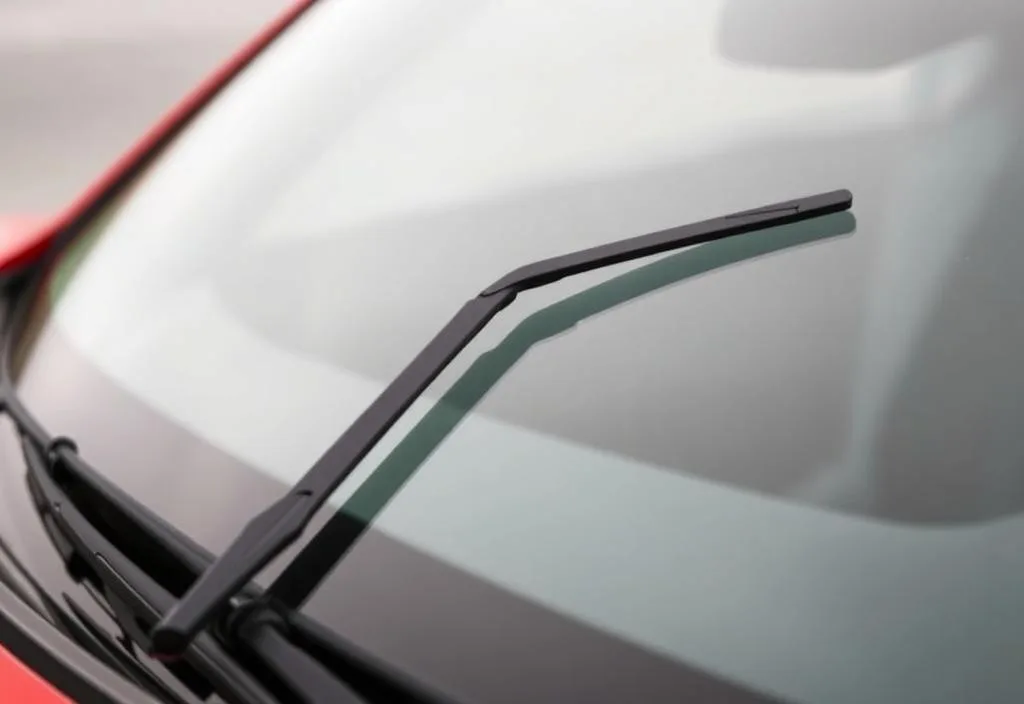 A pair of PIAA Super Silicone windshield wipers on a car