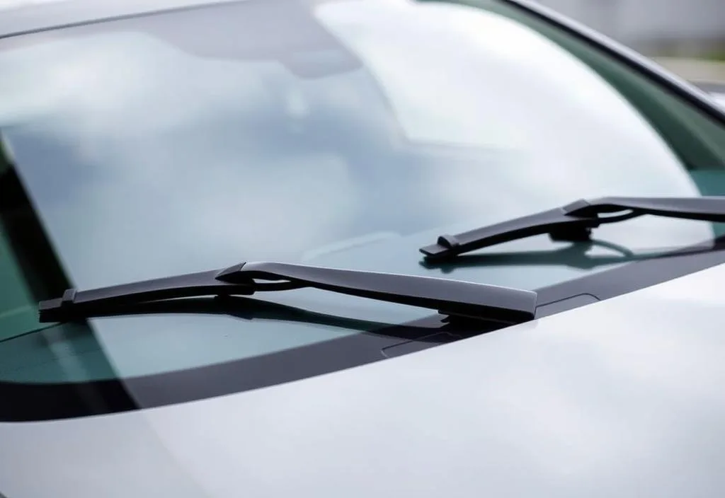 A pair of 3M Ultra 3000 windshield wipers on a car