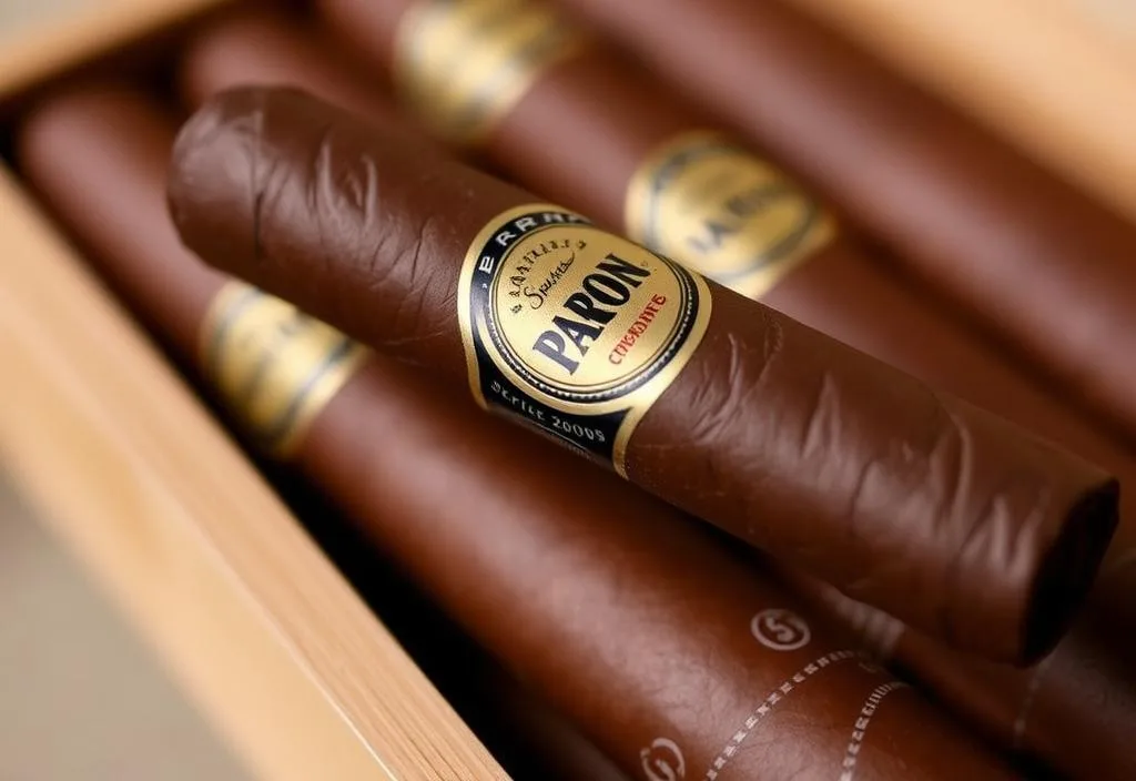 A beautifully crafted Padron Series 2000 Maduro cigar with a rich, velvety wrapper