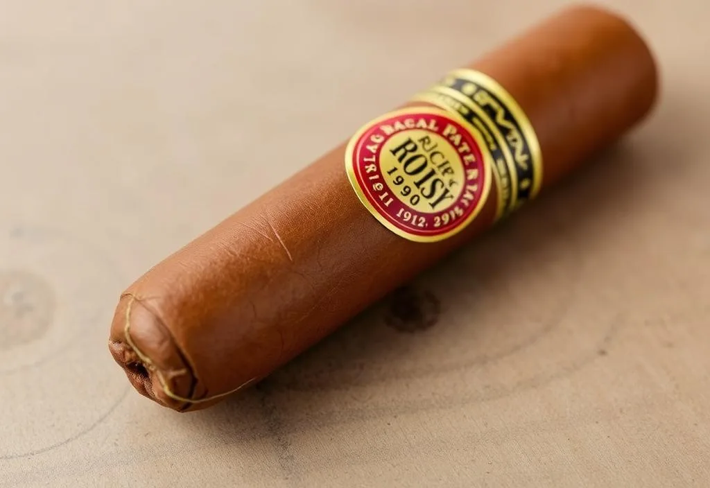 A beautifully crafted Rocky Patel Vintage 1990 cigar with a rich, earthy wrapper