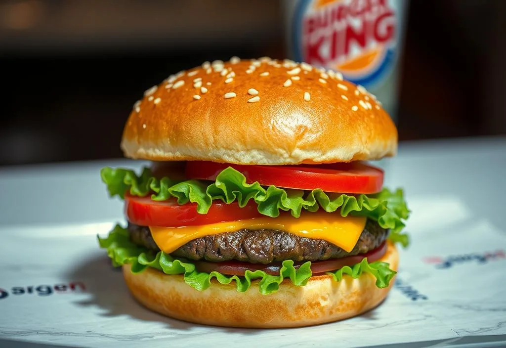 A shot of a Burger King Whopper