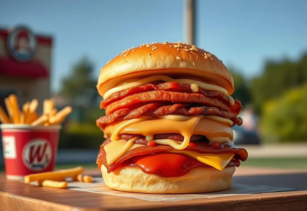 A shot of a Wendy's Baconator