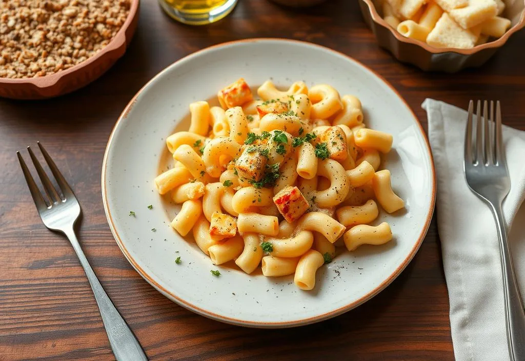 A plate of mac and cheese