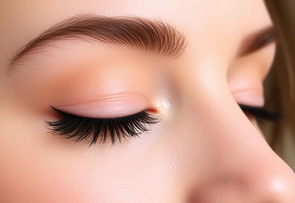 A close-up of a model's lashes with Charlotte Tilbury Full Fat Lashes 5 applied