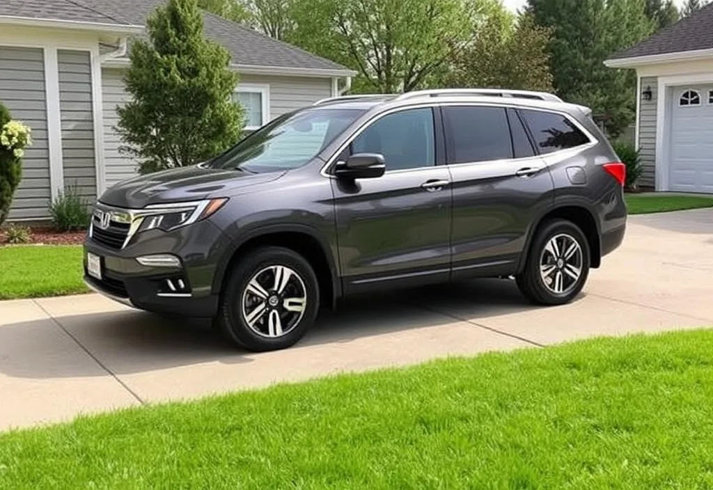 A Honda Pilot parked in a driveway