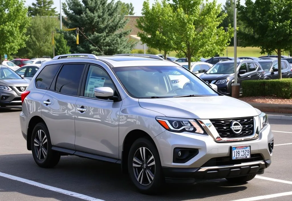 A Nissan Pathfinder parked in a parking lot