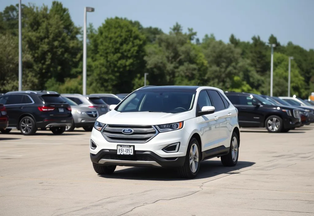 A Ford Edge parked in a parking lot