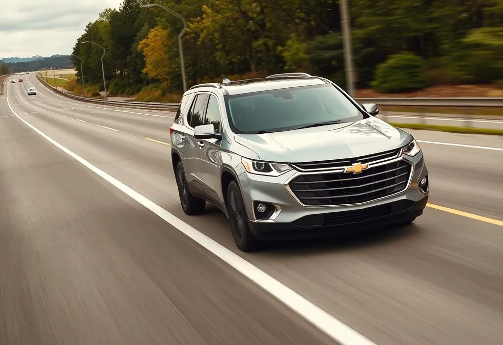 A Chevrolet Traverse driving on a highway