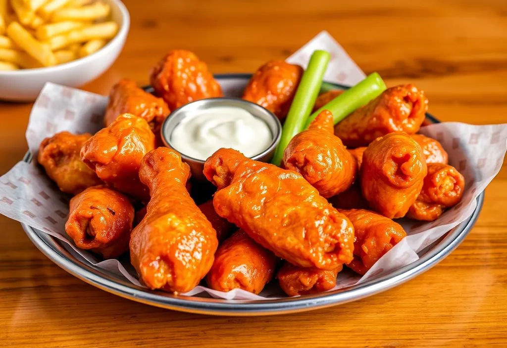 A plate of Buffalo Wild Wings' signature buffalo wings