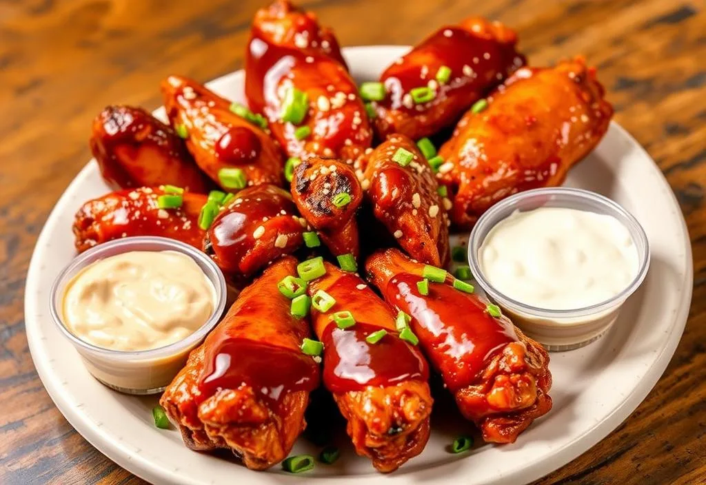 A plate of Chili's gourmet wings with various toppings