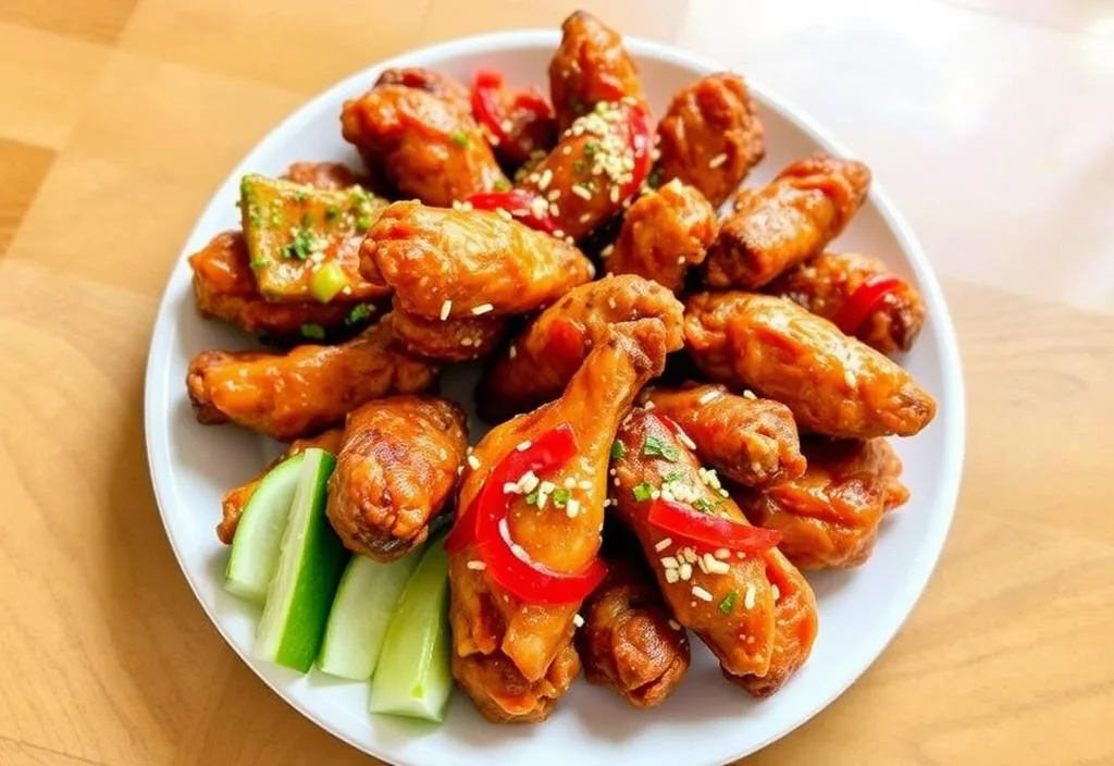 A plate of Wing Zone's wings with various toppings