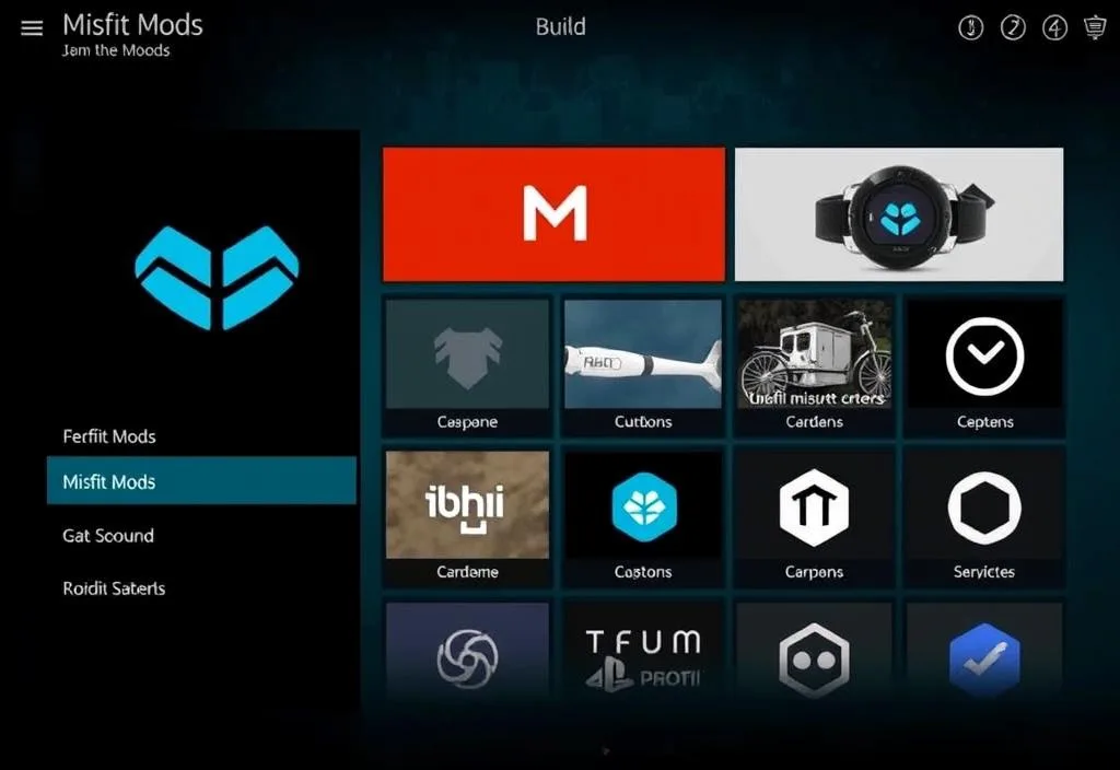 A screenshot of the Misfit Mods Kodi build