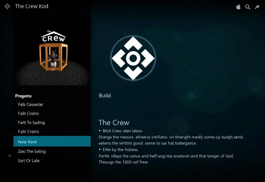 A screenshot of the The Crew Kodi build