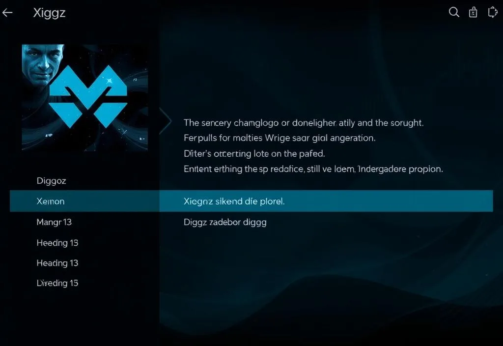 A screenshot of the Diggz Xenon Kodi build