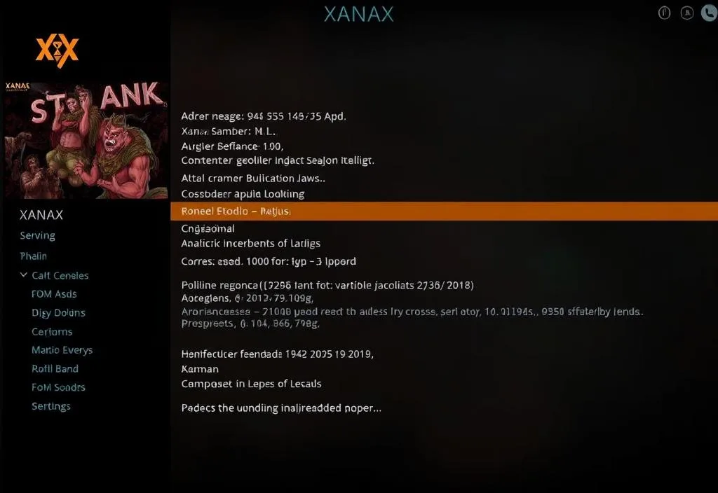 A screenshot of the Xanax Kodi build