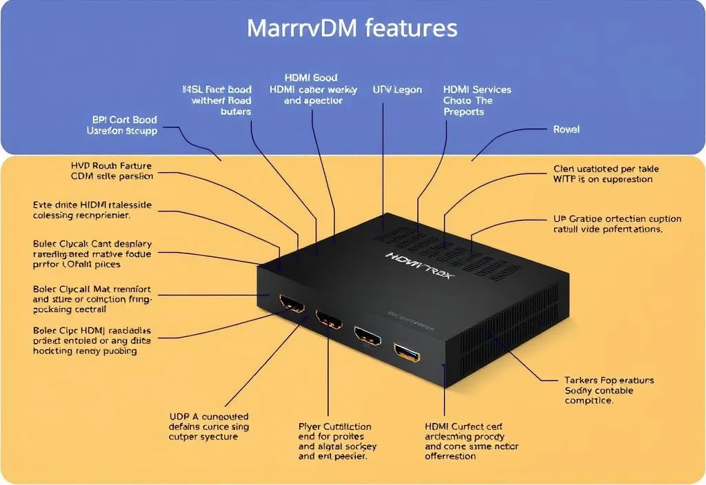 A diagram showing the features of the Matrox HDMI modulator