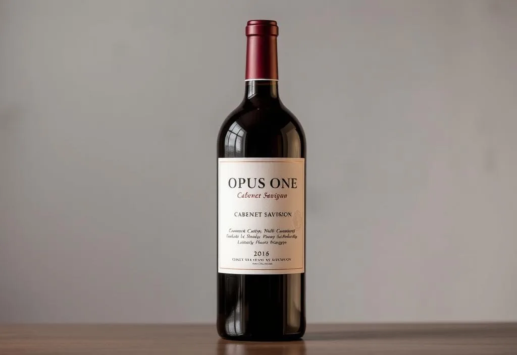 A bottle of Opus One Cabernet Sauvignon wine