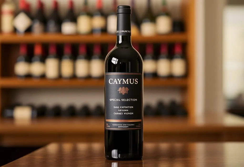 A bottle of Caymus Special Selection Cabernet Sauvignon wine