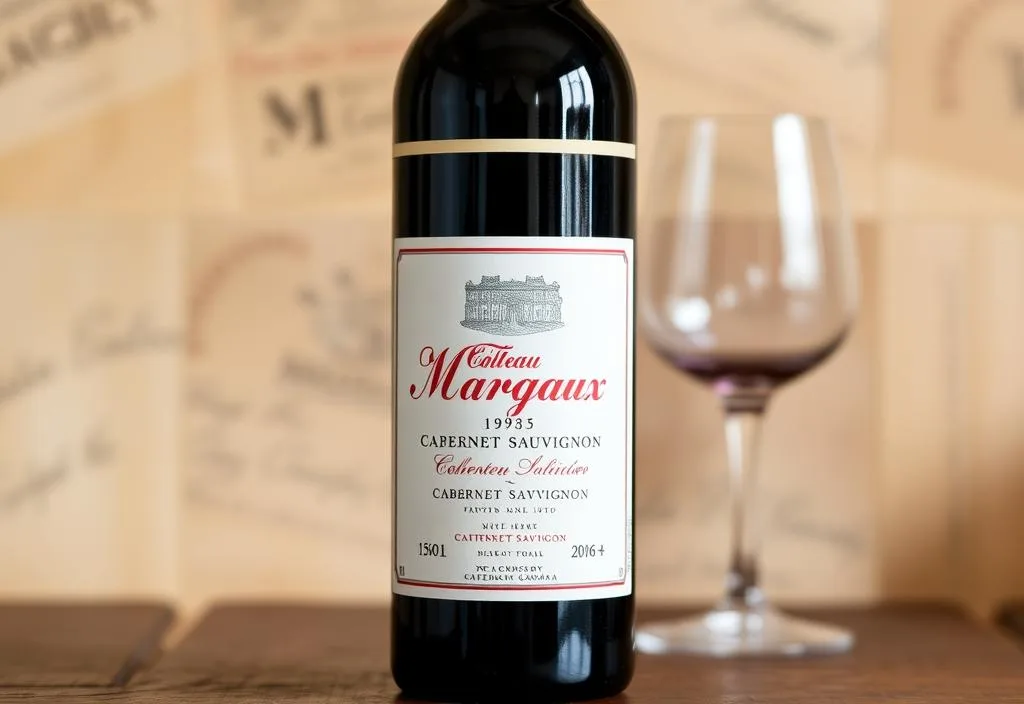 A bottle of Chateau Margaux Cabernet Sauvignon wine