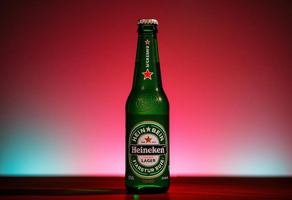 A bottle of Heineken lager beer