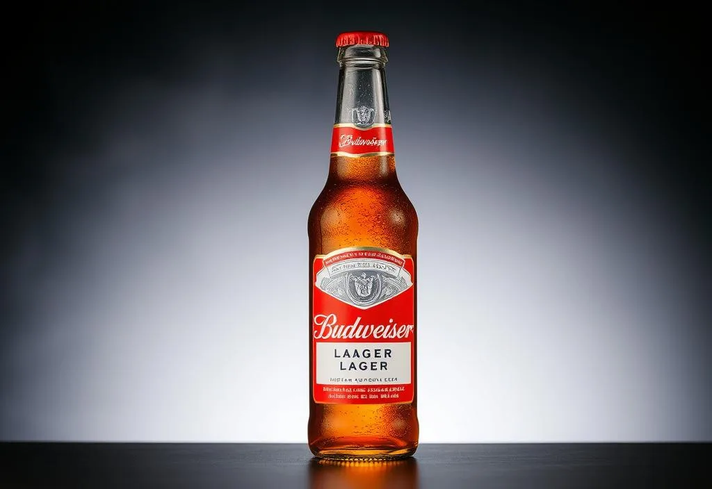 A bottle of Budweiser lager beer