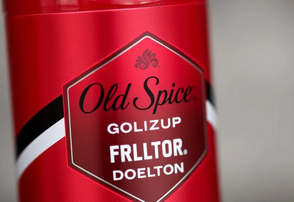 A close-up shot of an Old Spice Red Collection deodorant stick with a bold and masculine design