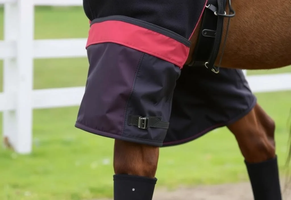 Equestrian riding chaps with waterproof materials and adjustable straps