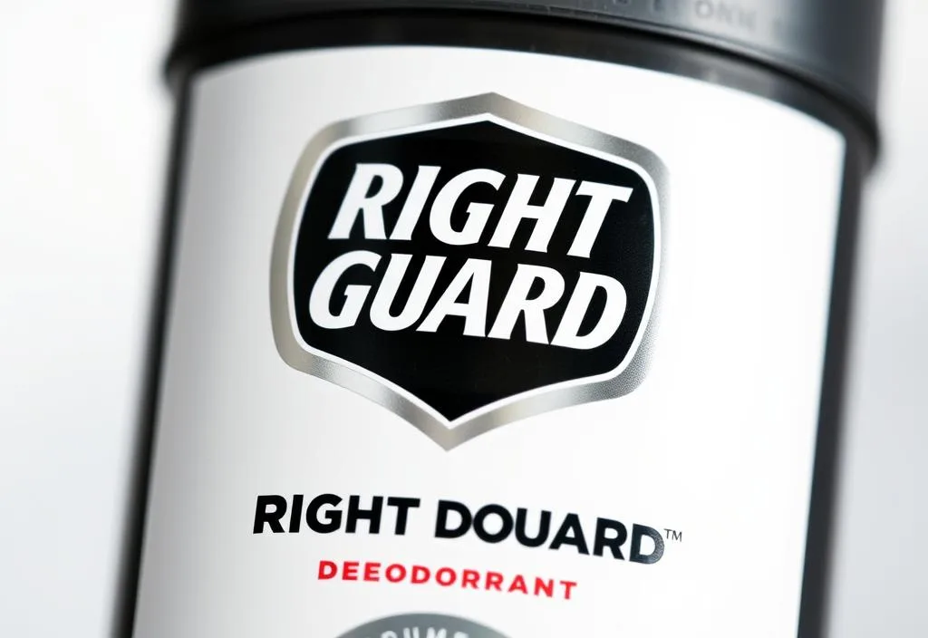 A close-up shot of a Right Guard deodorant stick with a classic and iconic design