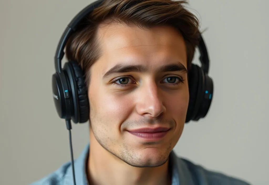 Sennheiser P5 headphones with a person wearing them