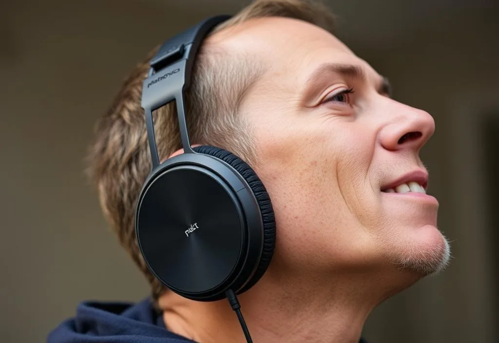 Plantronics Audio 500 headphones with a person wearing them