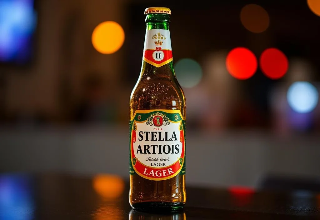 A bottle of Stella Artois lager beer