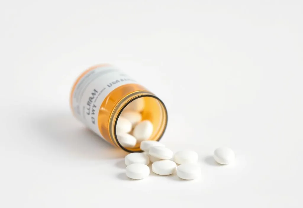 A bottle of Ultram pills on a white background