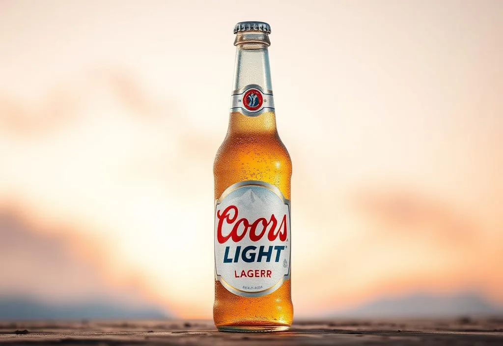 A bottle of Coors Light lager beer