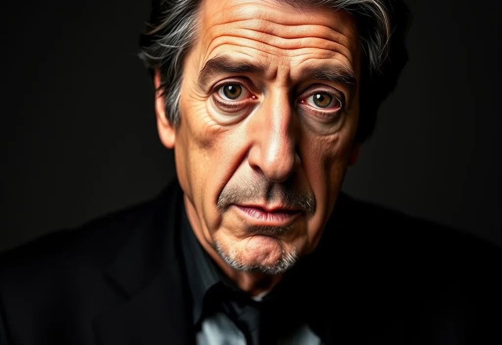 Al Pacino in a photo shoot, showcasing his unique style