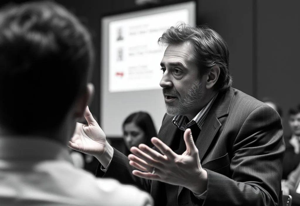 Al Pacino speaking at a workshop or masterclass