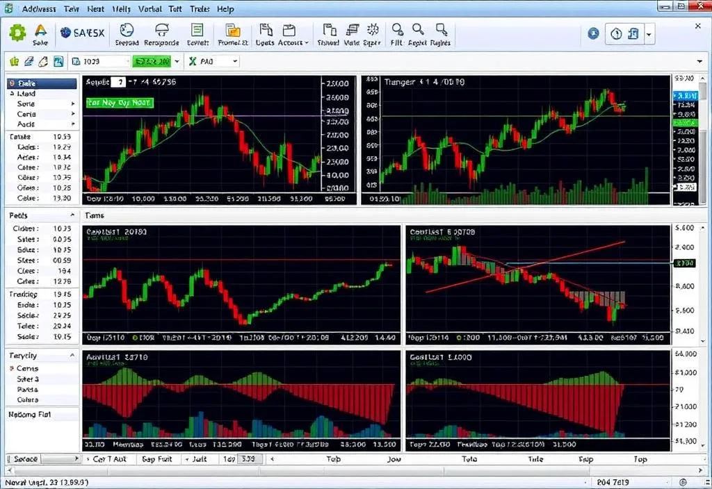 A screenshot of the Admiral Markets trading platform with various charts and graphs displayed