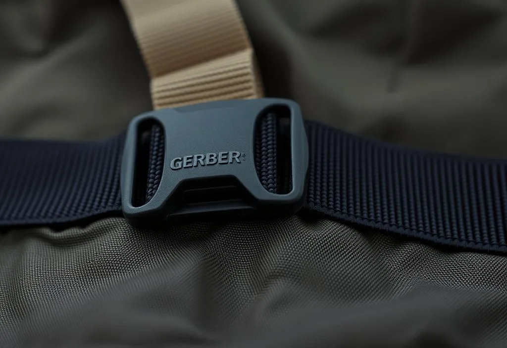 A close-up of a Gerber velcro strap's water-resistant material