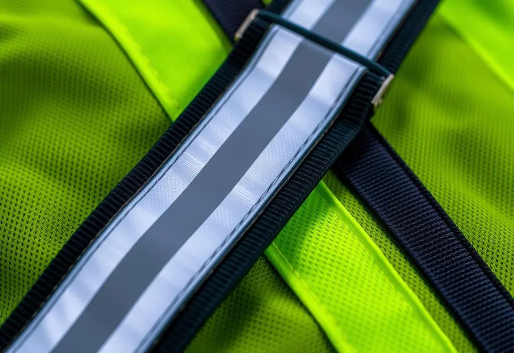 A close-up of a Reflective Gear velcro strap's reflective material