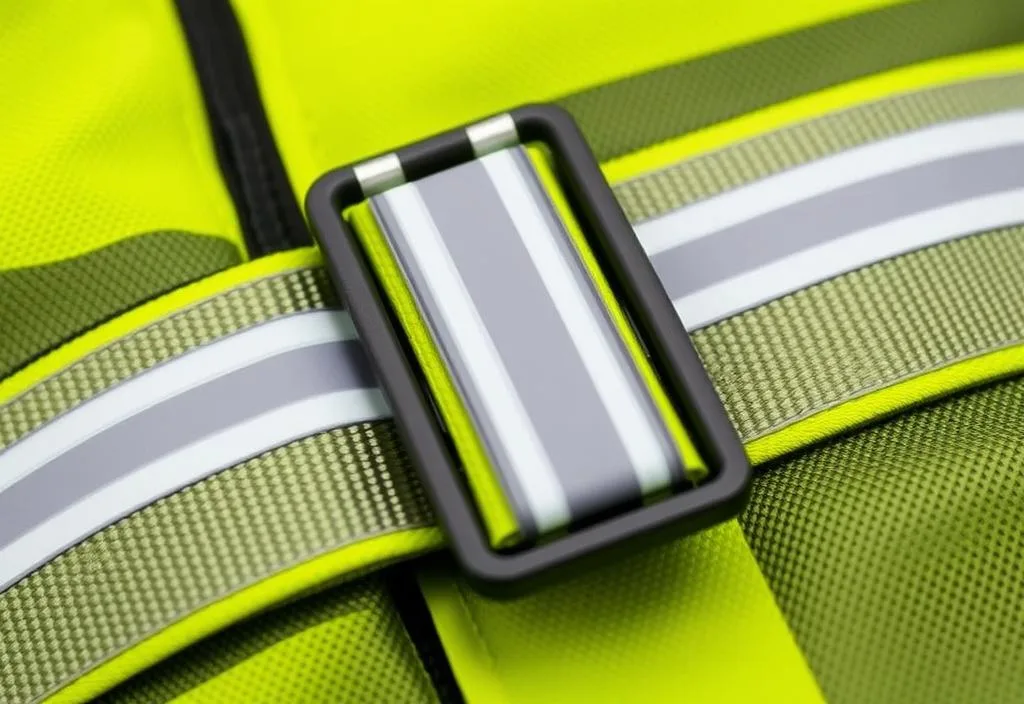 A close-up of a Reflective Gear reflective quick-release velcro strap