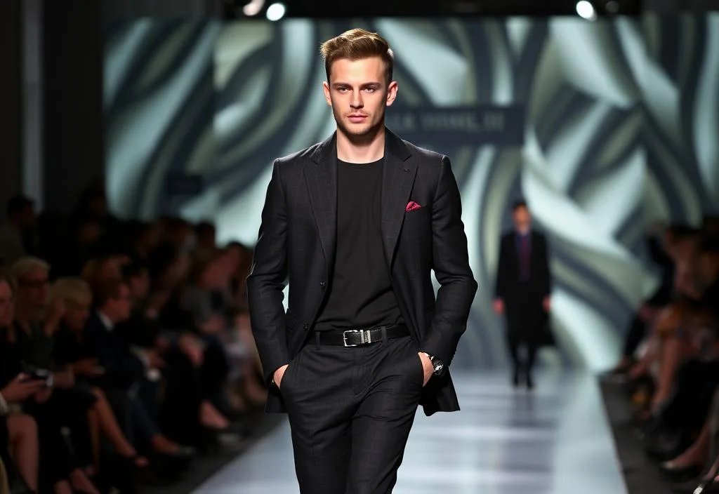 Liam Payne walking the runway at London Fashion Week