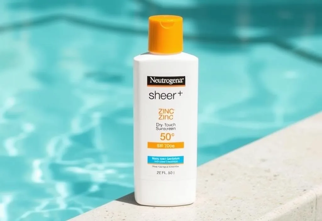 A bottle of Neutrogena Sheer Zinc Dry-Touch Sunscreen, SPF 50