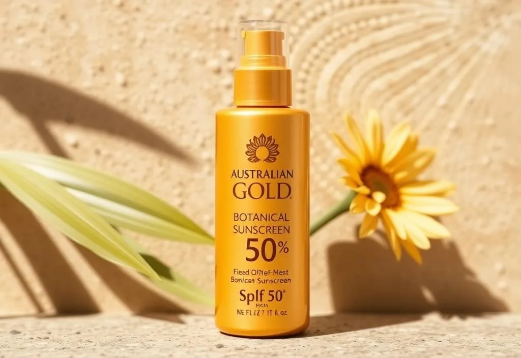 A bottle of Australian Gold Botanical Sunscreen, SPF 50