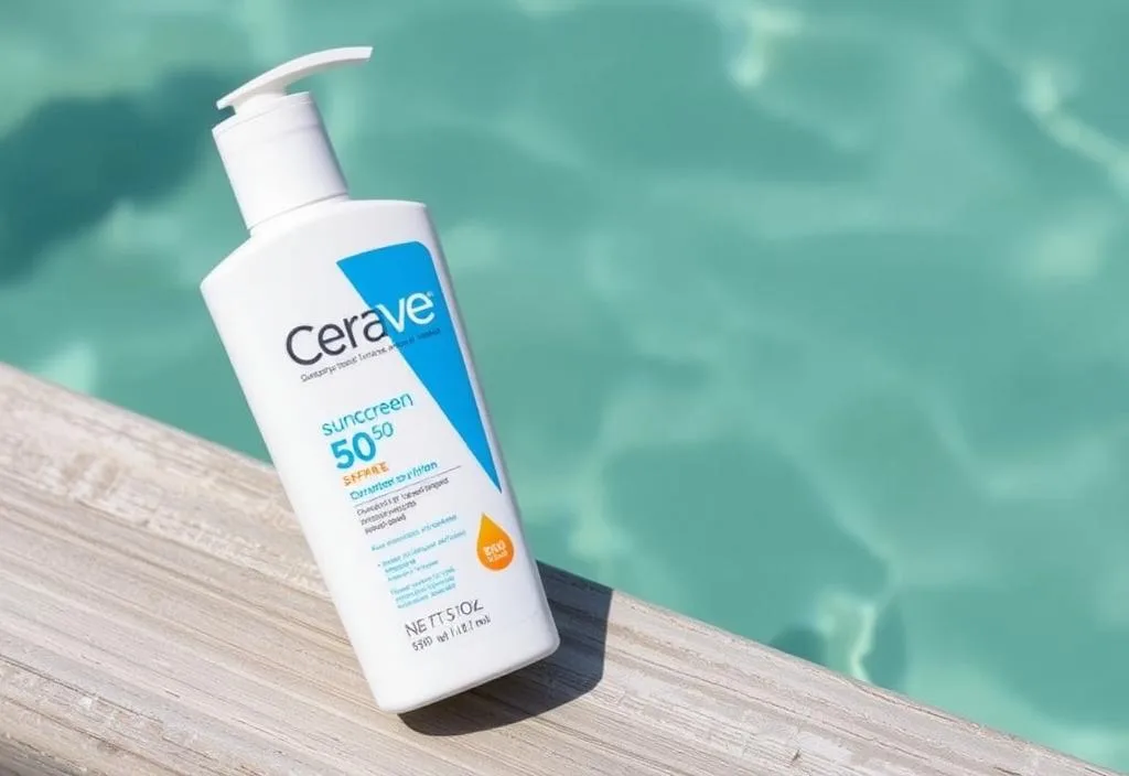 A bottle of CeraVe Sunscreen Lotion, SPF 50