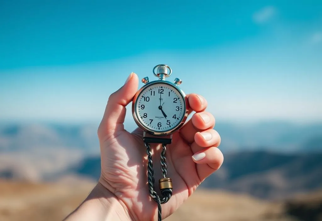 A person holding a stopwatch