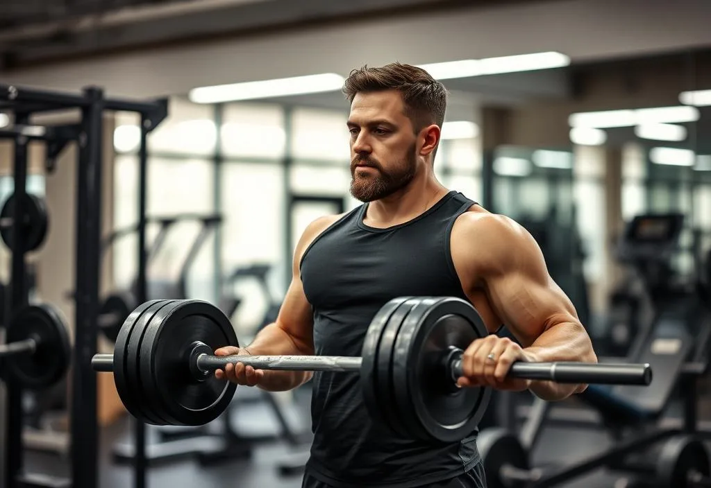 A person lifting weights in a gym