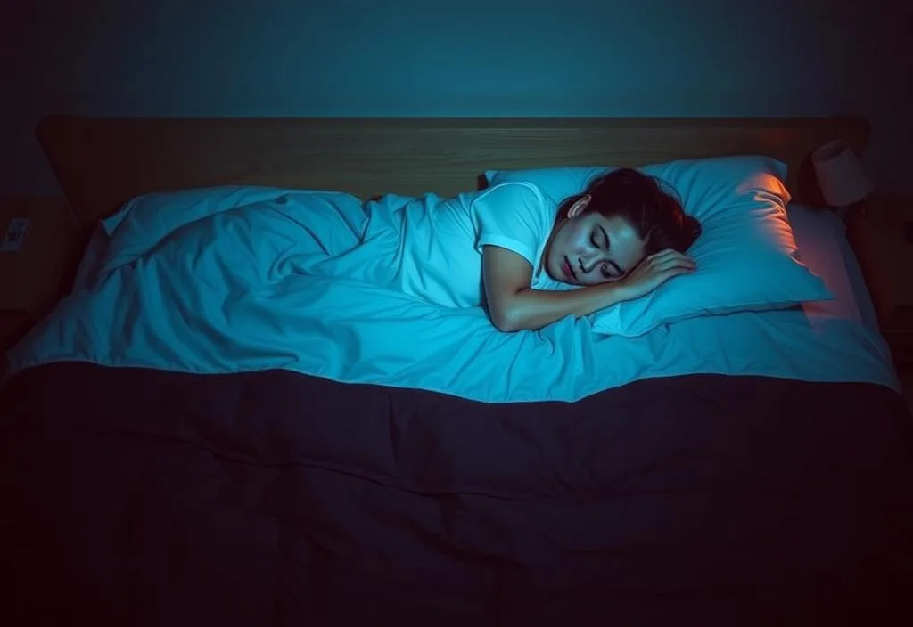 A person sleeping in a bed