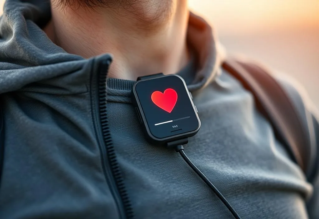 A person wearing a heart rate monitor